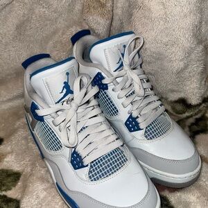 Nike Jordans White and Blue Athletic Shoes